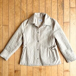 Longchamp Paris Authentic Quilted Cream Jacket Coat – Made in Italy, Size 40